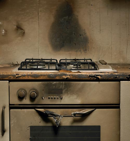 Brandschaden in einer Küche